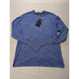 Nike Running Women's Large Dri-FIT Blue Heathered Long Sleeve Training Top NWT